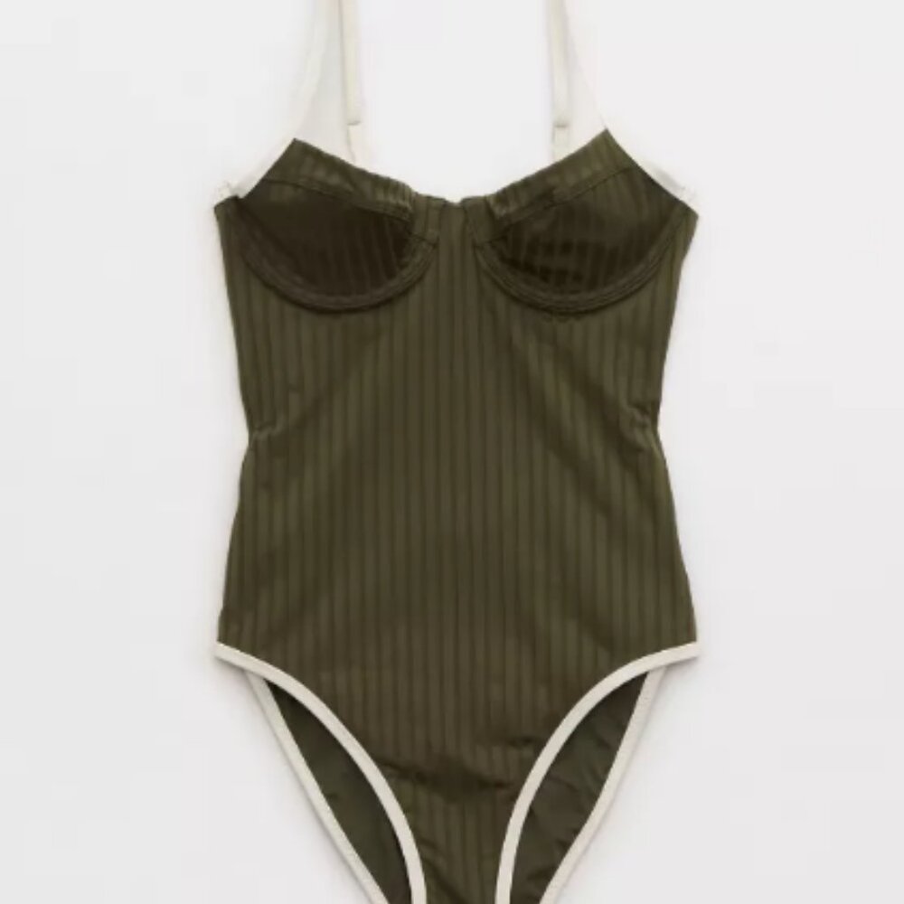 Aerie Wide Rib Underwire One Piece Swimsuit - Picture 5 of 6